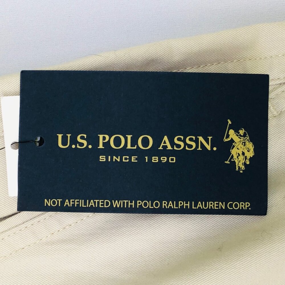 NWT US Polo Assn Khaki Twill Cargo Shorts Size 36 Preppy 100% Cotton - Picture 3 of 8